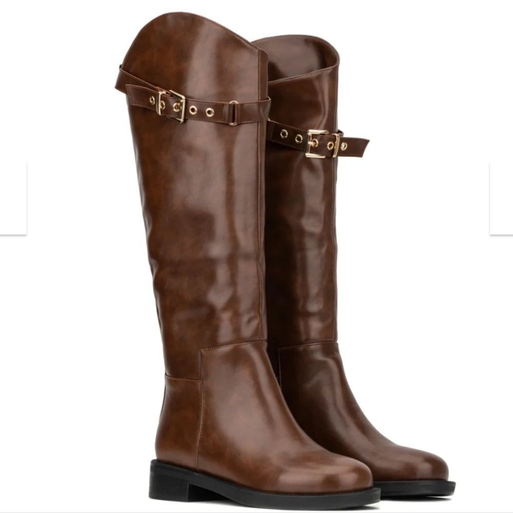 New TORGĒIS Antonella Tall dark Brown Boot flat riding motorcycle horse size 6.5